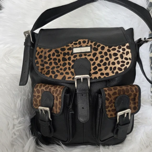 Convertible Backpack With Calf Hair Animal Print - Full Grain Leather - Picture 3 of 13